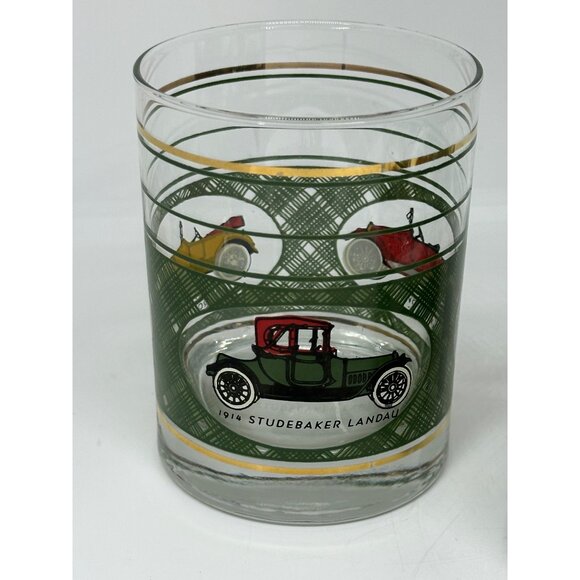VTG Libbey Classic Car Whiskey Glasses Set of 3 12oz Willys Oveland Tumblers MCM - Picture 2 of 11